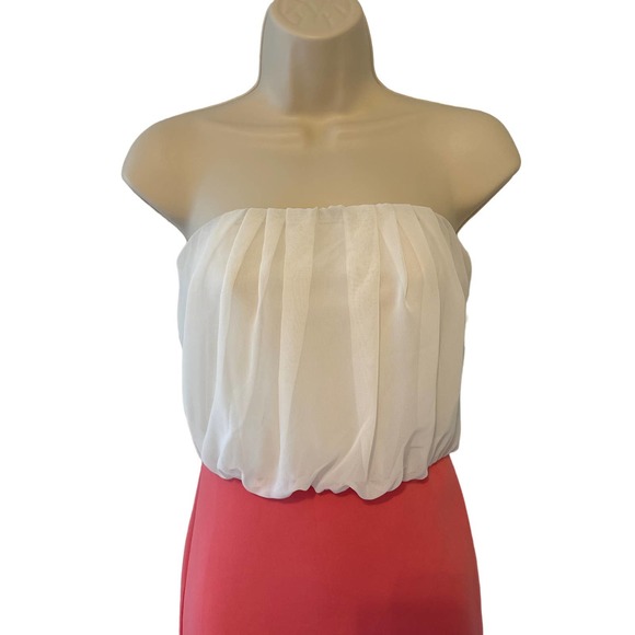 Rue 21 Peach White Color Block Strapless Dress Small Pre-owned - Picture 11 of 12